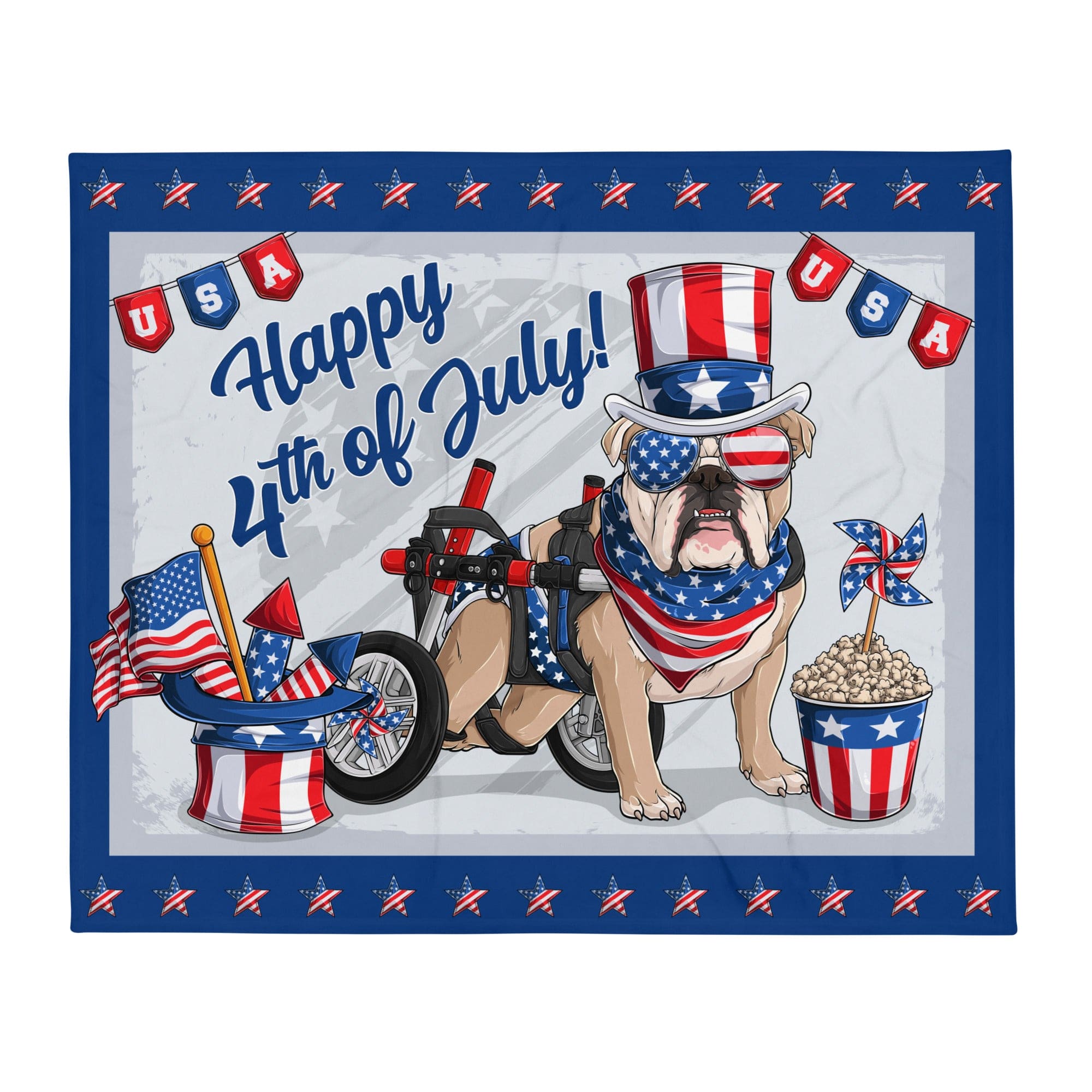 Happy 4th of July Throw Blanket