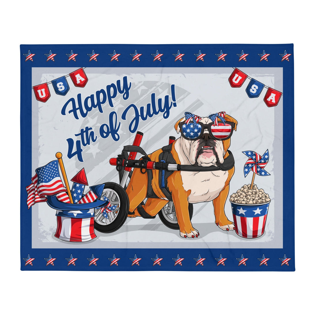 Happy 4th of July Throw Blanket