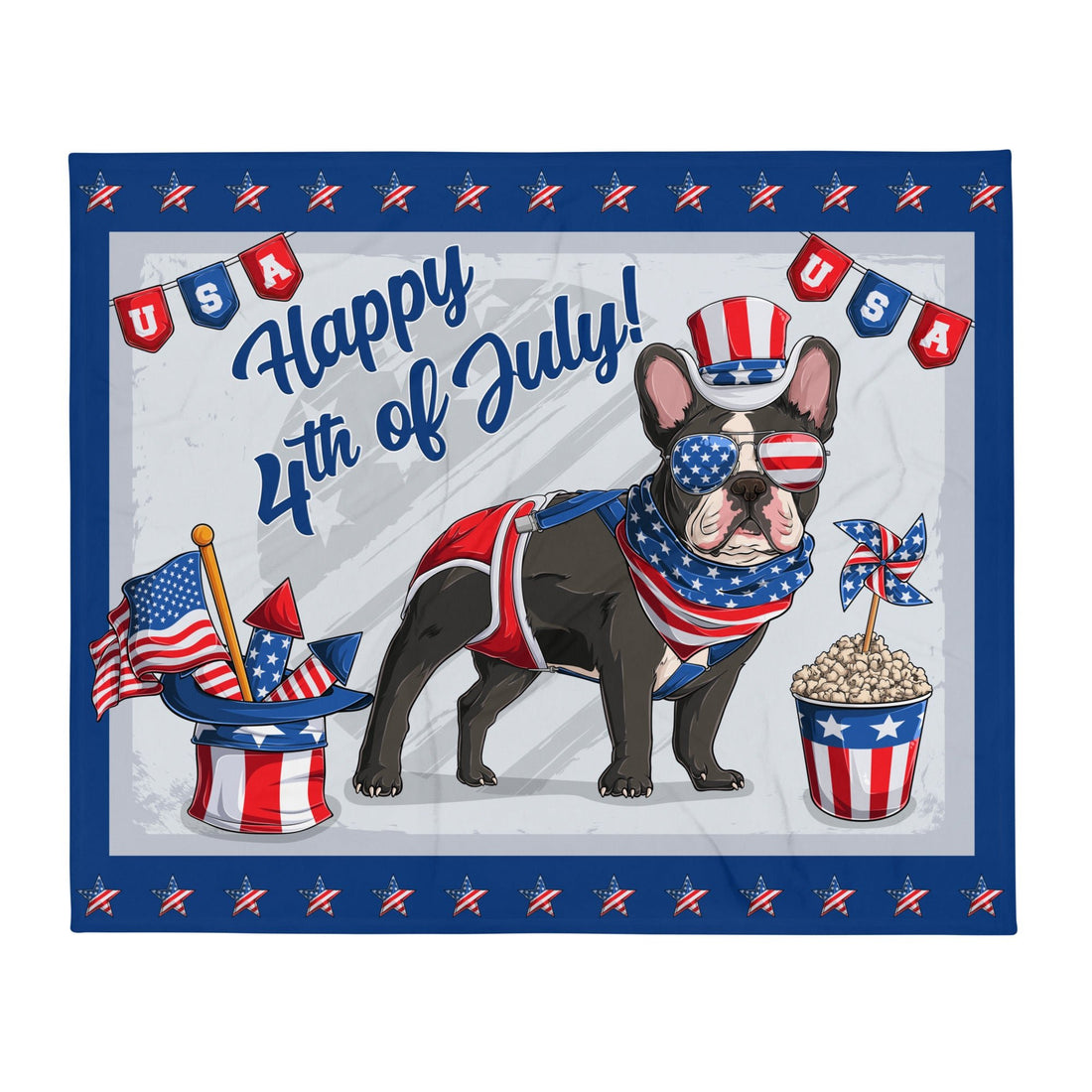 Happy 4th of July Throw Blanket