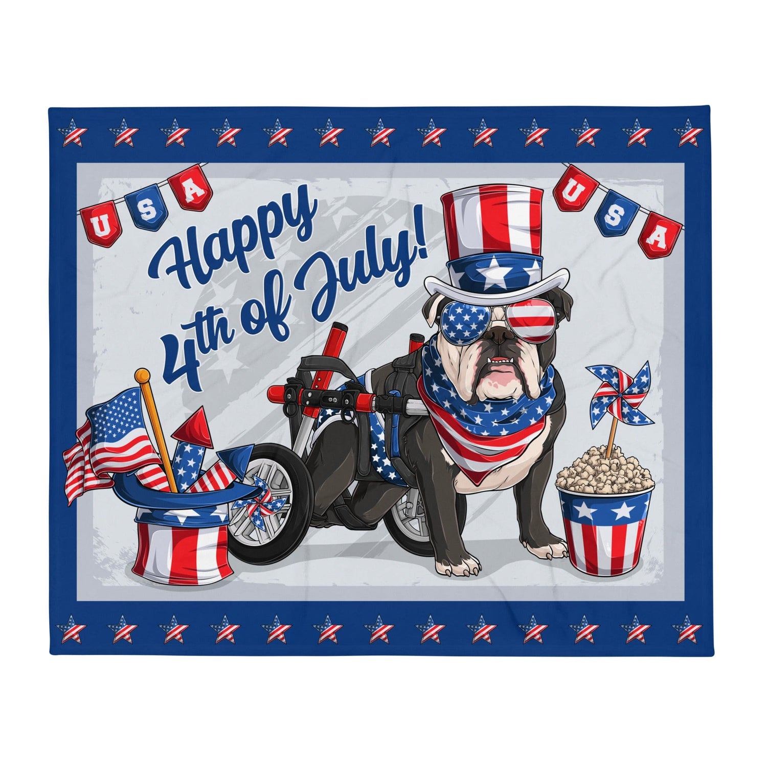 Happy 4th of July Throw Blanket