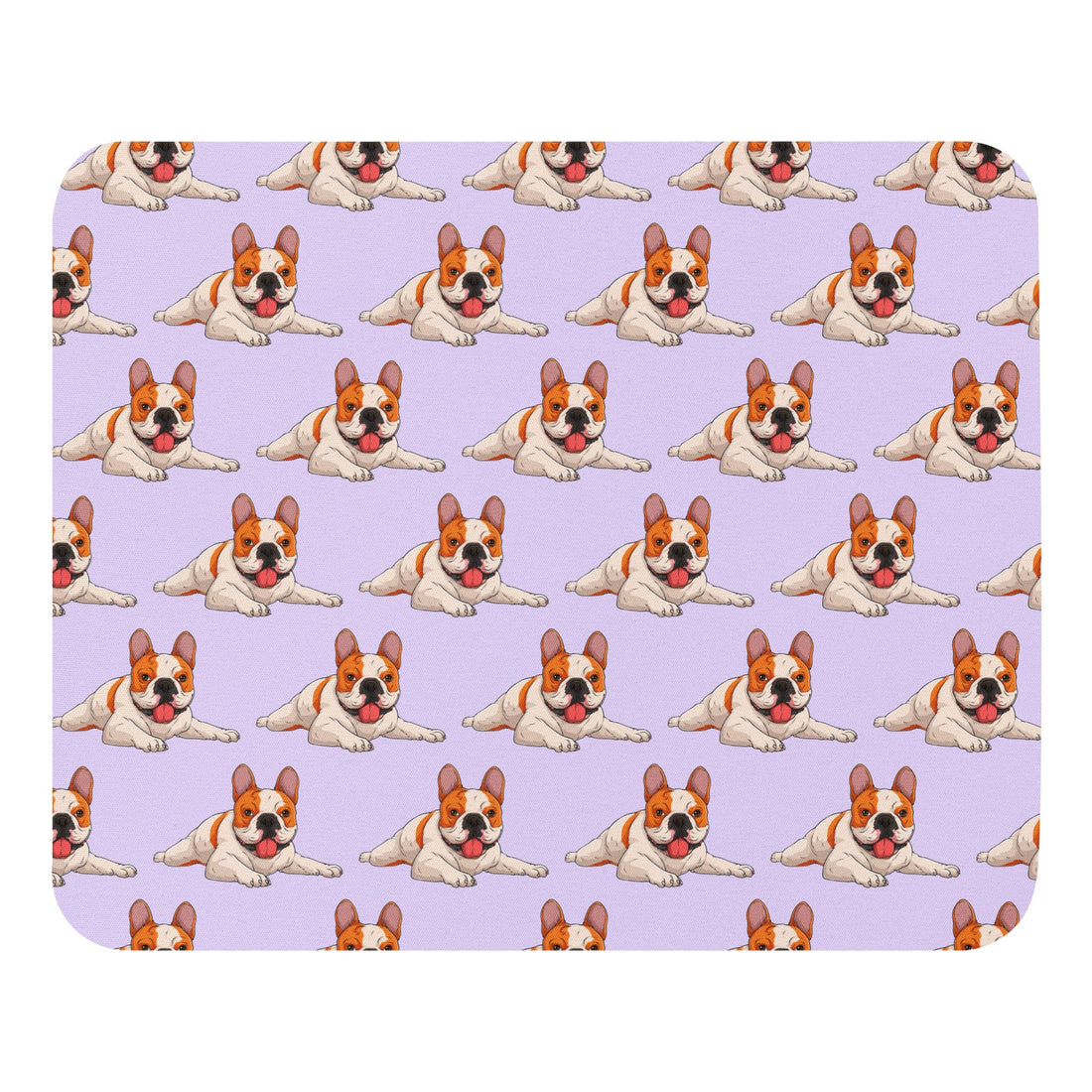 Happy French Bulldog Mouse Pad | B&W Colored