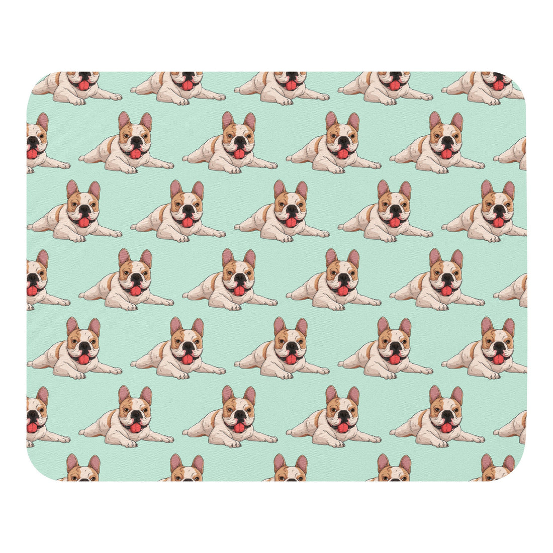 Happy French Bulldog Mouse pad | Fawn & White Colored