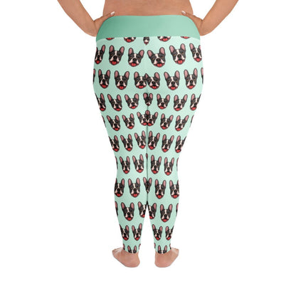 Happy French Bulldog Plus Size Leggings | Black &amp; White Colored