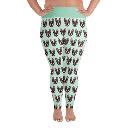 Happy French Bulldog Plus Size Leggings | Black &amp; White Colored