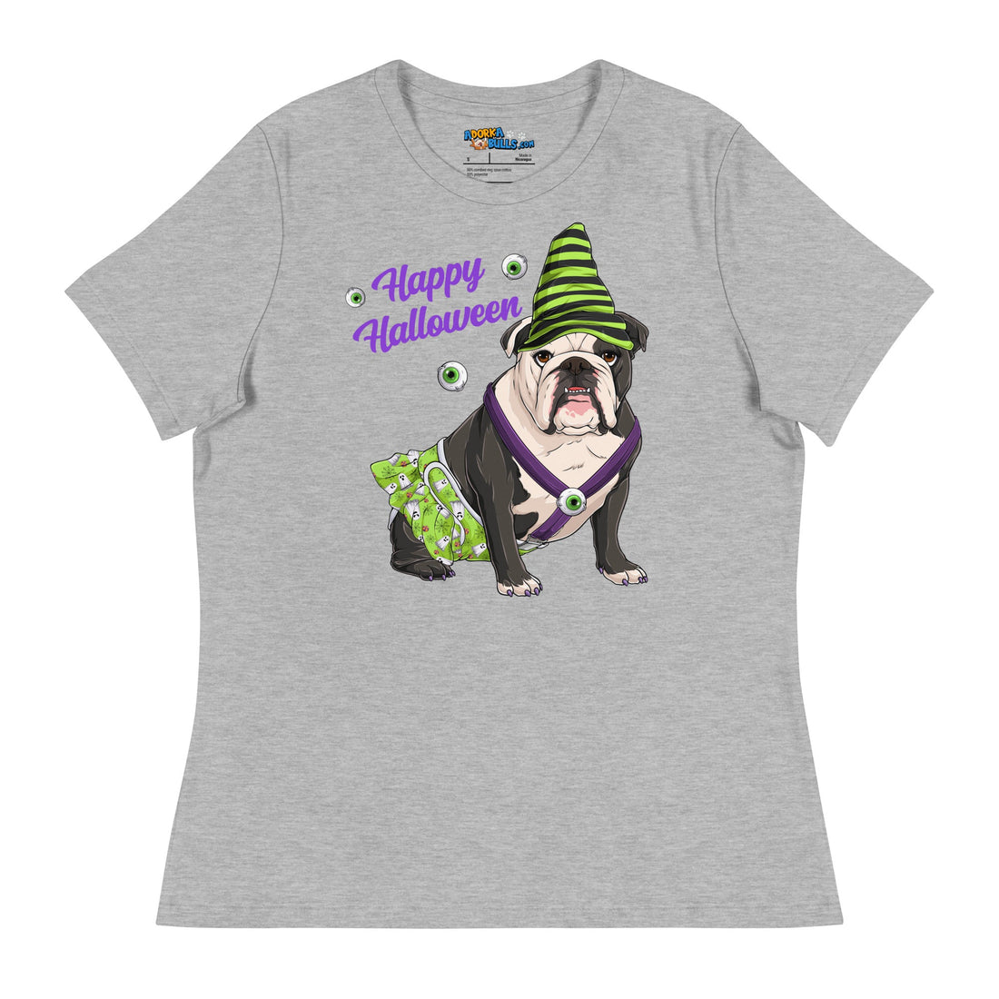 &quot;Happy Halloween&quot; Female English Bulldog Ghost Women&