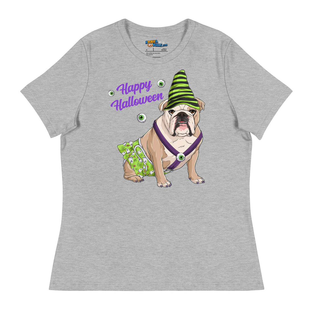 &quot;Happy Halloween&quot; Female English Bulldog Ghost Women&