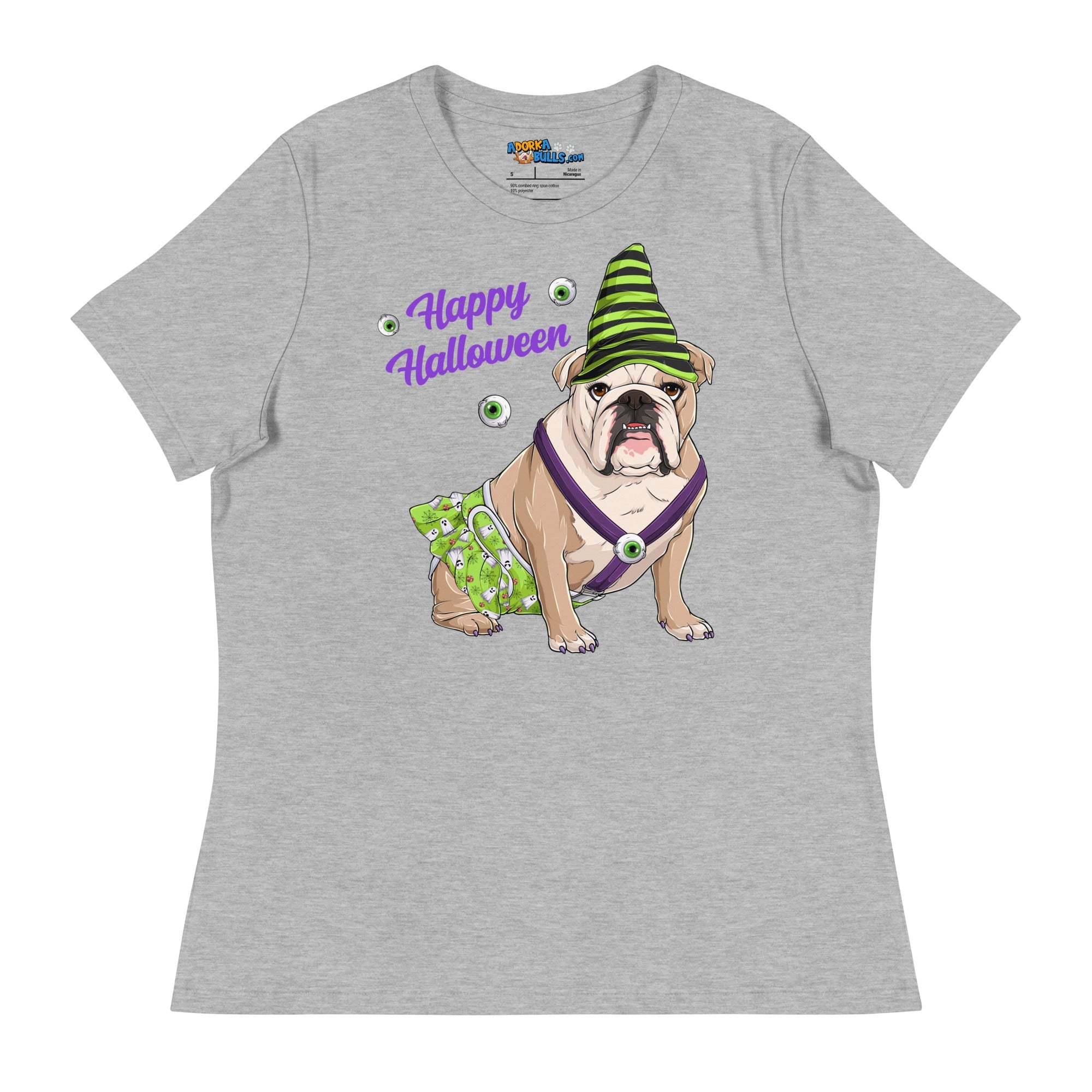 &quot;Happy Halloween&quot; Female English Bulldog Ghost Women&