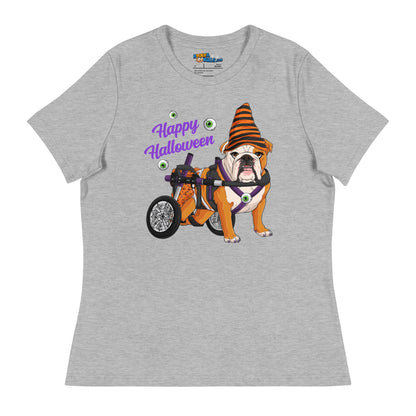 &quot;Happy Halloween&quot; Female English Bulldog Pumpkin Women&