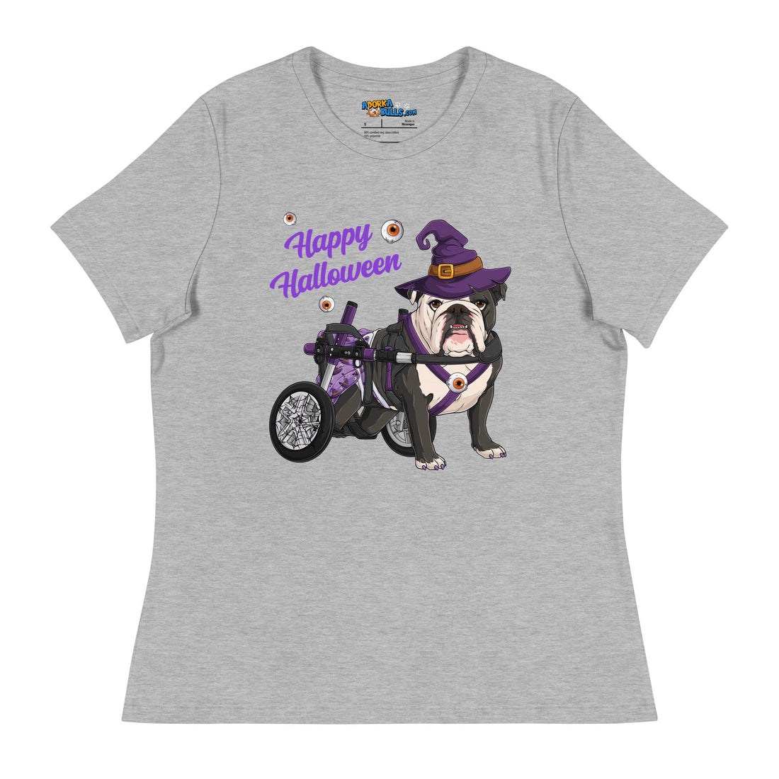 &quot;Happy Halloween&quot; Female English Bulldog Witch Women&