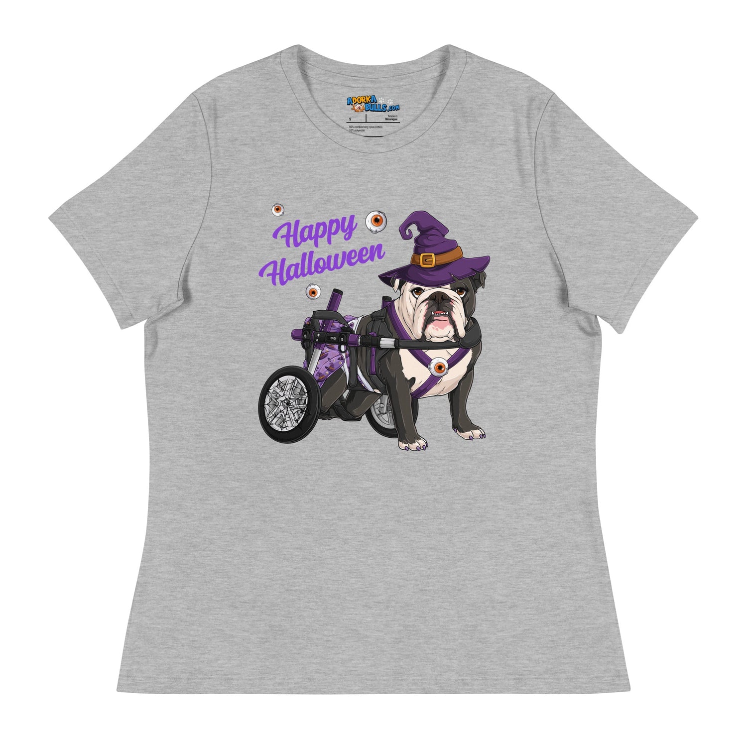 &quot;Happy Halloween&quot; Female English Bulldog Witch Women&