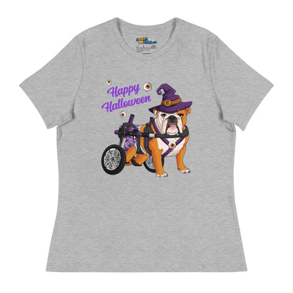 &quot;Happy Halloween&quot; Female English Bulldog Witch Women&
