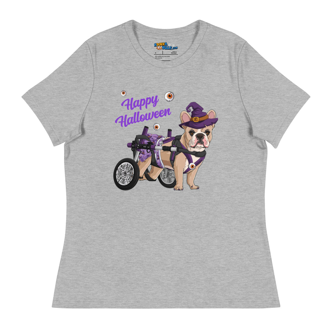 &quot;Happy Halloween&quot; Female Frenchie Witch Women&