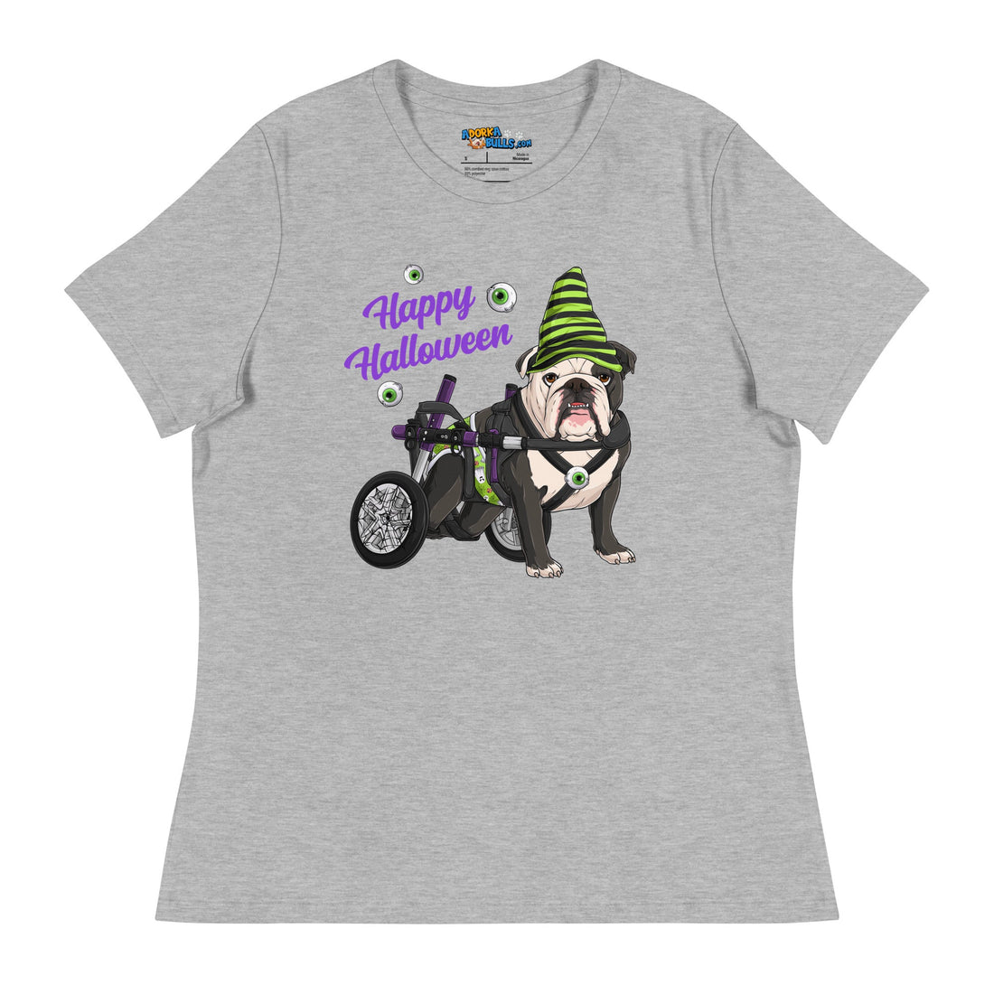 &quot;Happy Halloween&quot; Male English Bulldog Ghost Women&