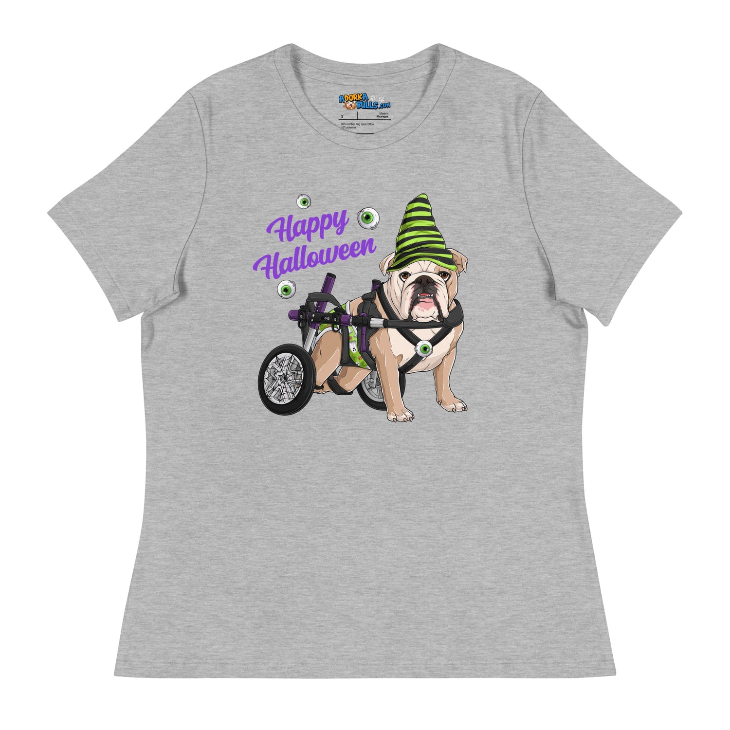 &quot;Happy Halloween&quot; Male English Bulldog Ghost Women&