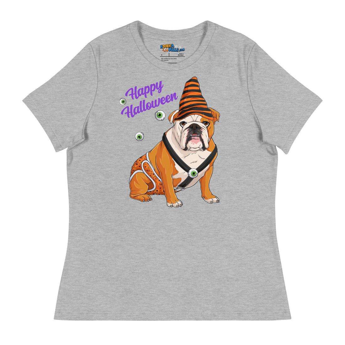 &quot;Happy Halloween&quot; Male English Bulldog Pumpkin Women&