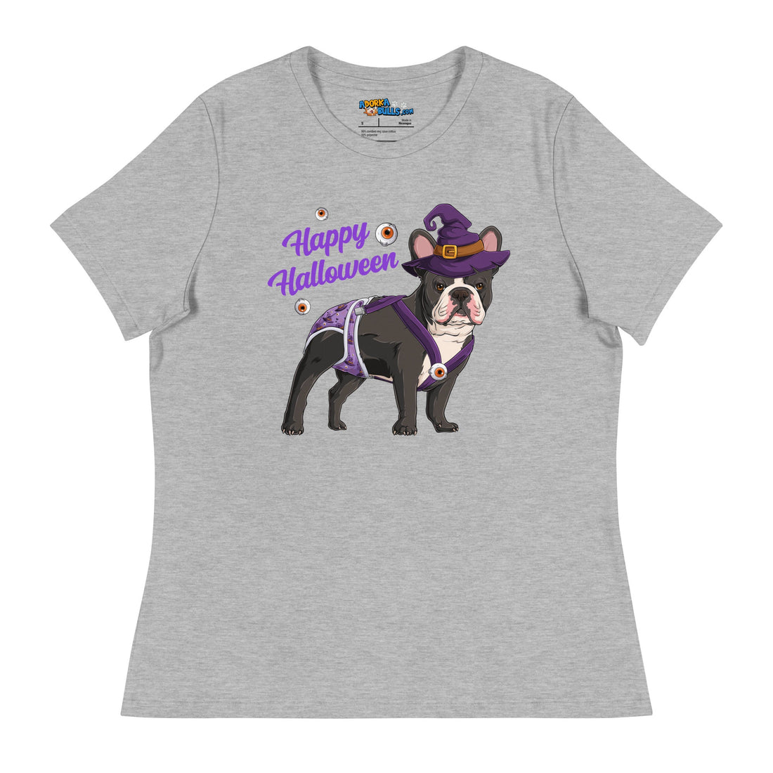 &quot;Happy Halloween&quot; Male Frenchie Witch Women&