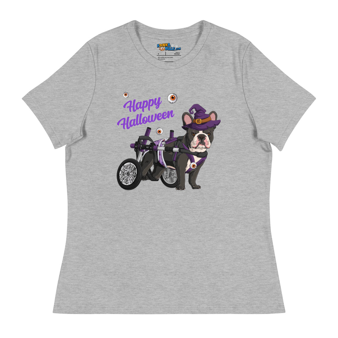 &quot;Happy Halloween&quot; Male Frenchie Witch Women&