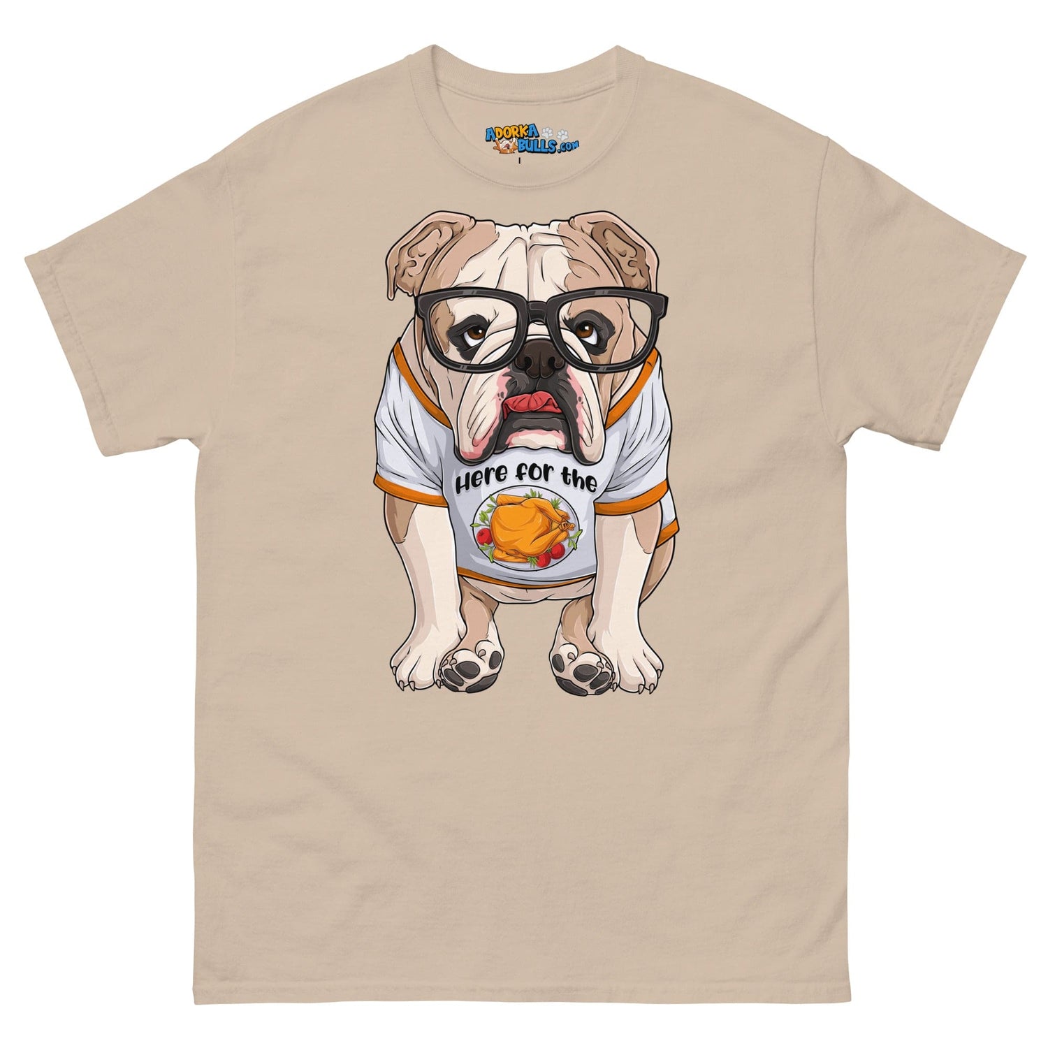 &quot;Here For The Turkey&quot; English Bulldog Men&