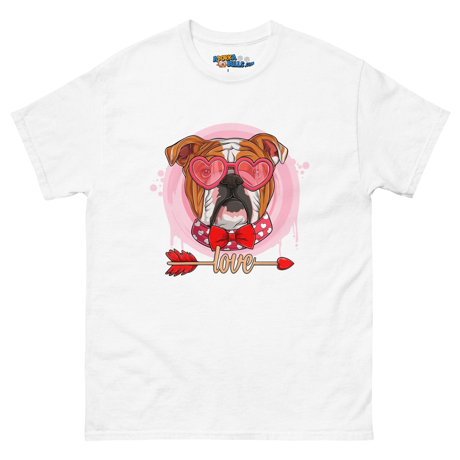 Hunky Red &amp; White Colored Male English Bulldog Valentine&