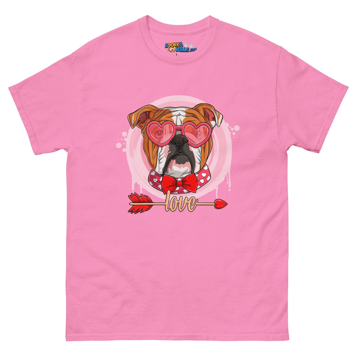 Hunky Red &amp; White Colored Male English Bulldog Valentine&