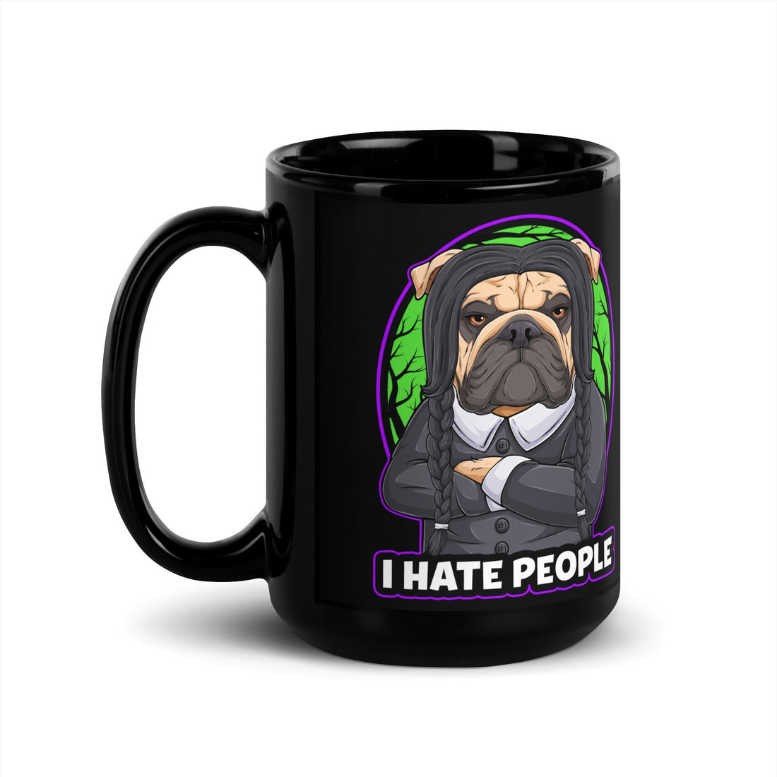 "I Hate People" Bulldog Halloween Mug