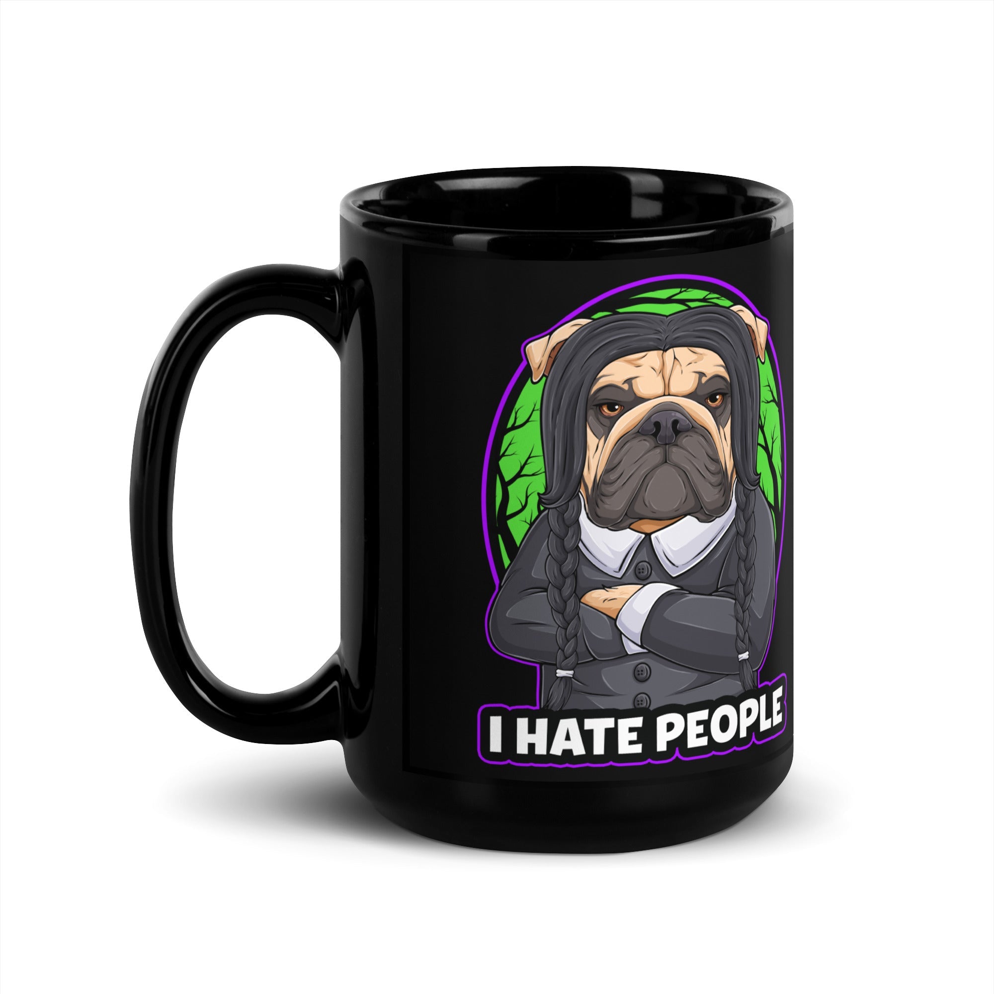 &quot;I Hate People&quot; Bulldog Halloween Mug