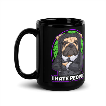 &quot;I Hate People&quot; Bulldog Halloween Mug
