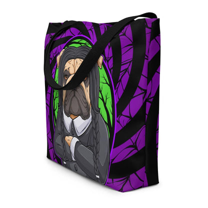 I Hate People English Bulldog Large Tote Bag with Pocket
