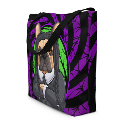I Hate People French Bulldog Large Tote Bag with Pocket