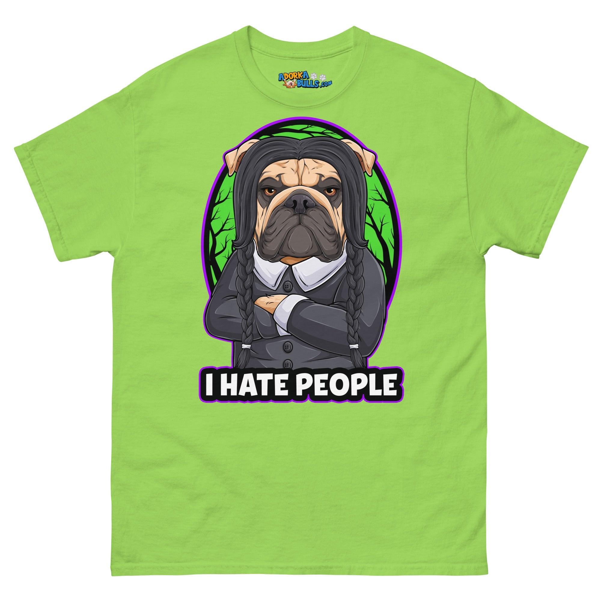 &quot;I Hate People&quot; Halloween Bulldog Unisex T-Shirt