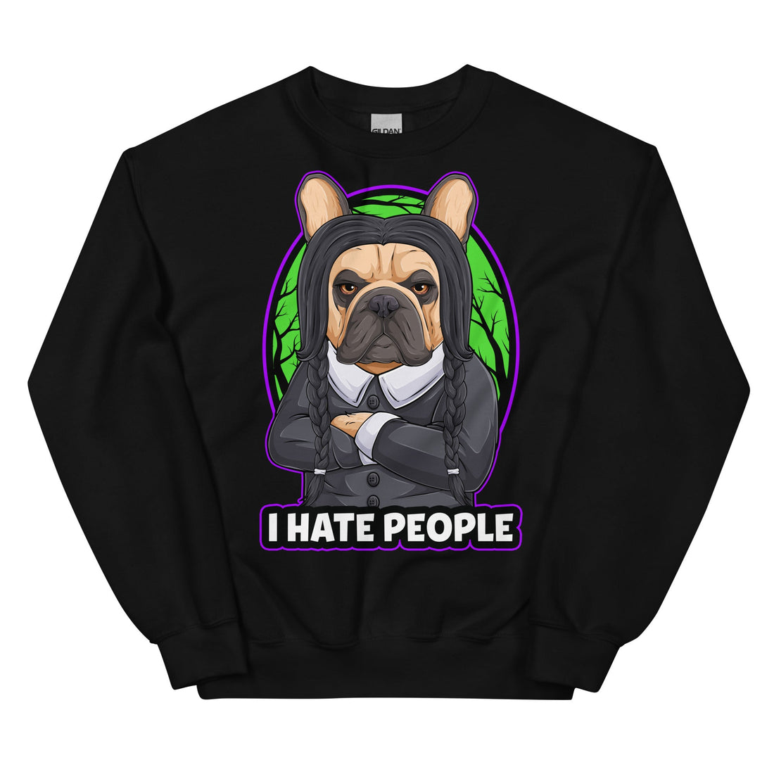 &quot;I Hate People&quot; Halloween Frenchie Unisex Sweatshirt