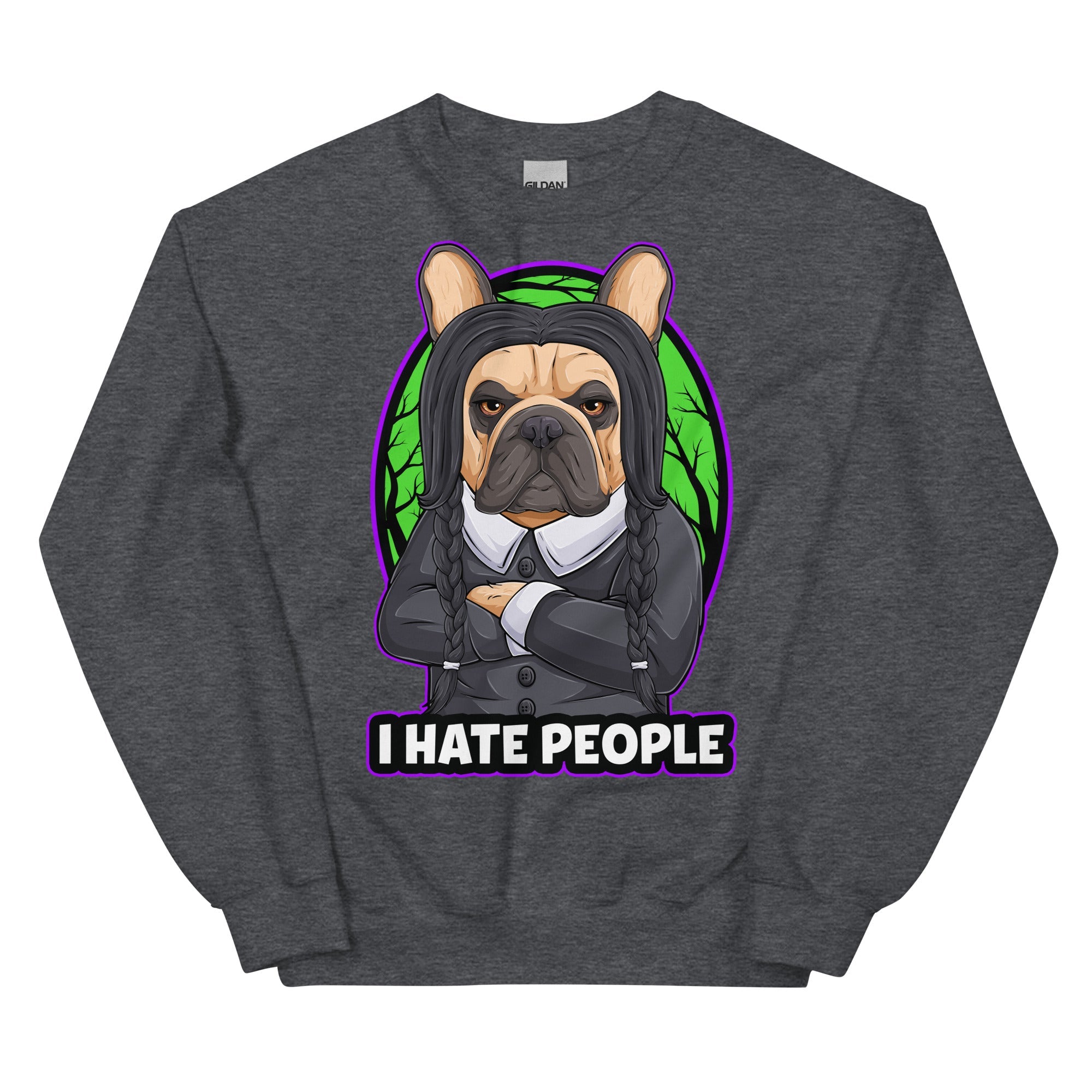 &quot;I Hate People&quot; Halloween Frenchie Unisex Sweatshirt