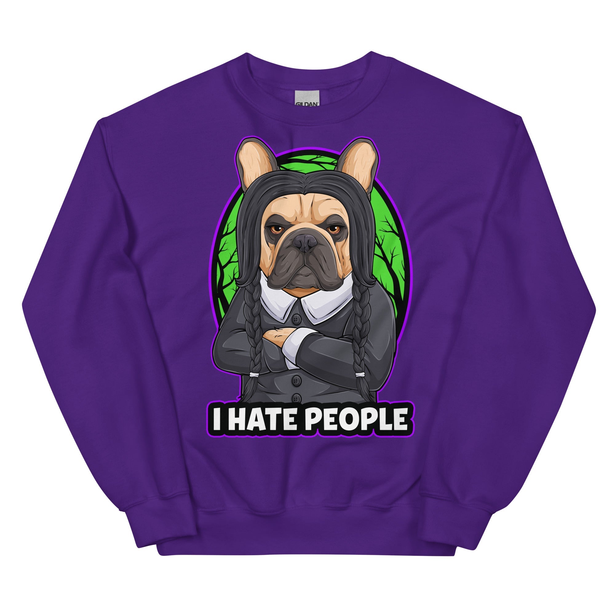 &quot;I Hate People&quot; Halloween Frenchie Unisex Sweatshirt