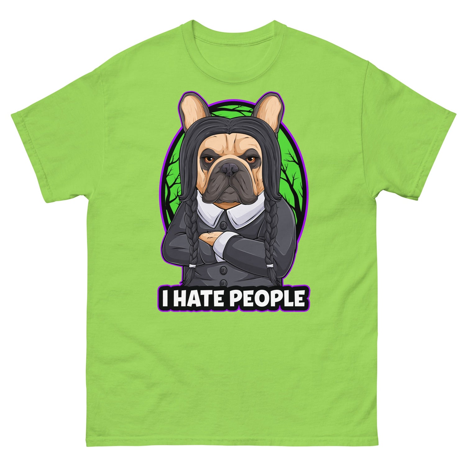 &quot;I Hate People&quot; Halloween Frenchie Unisex T-Shirt