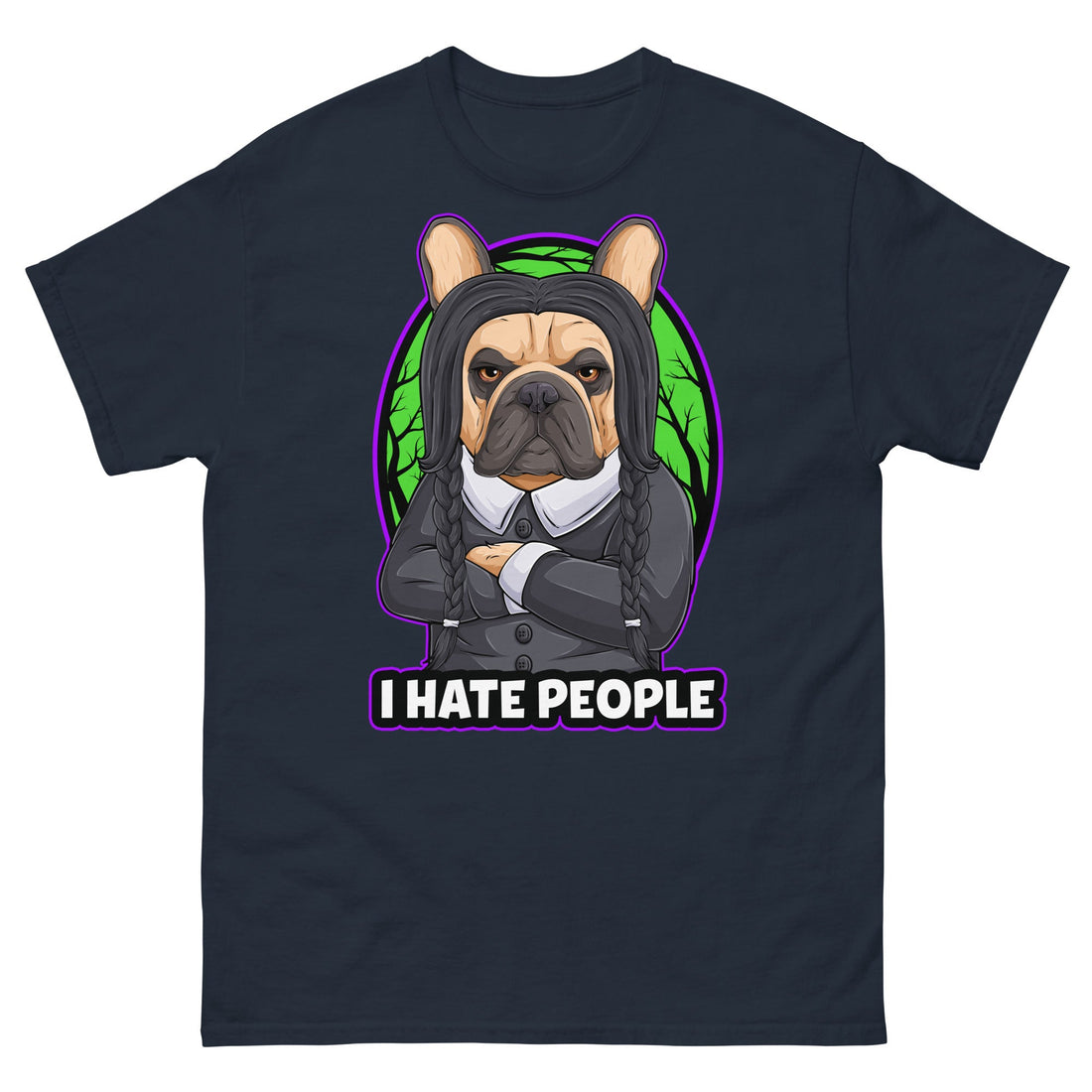 "I Hate People" Halloween Frenchie Unisex T-Shirt