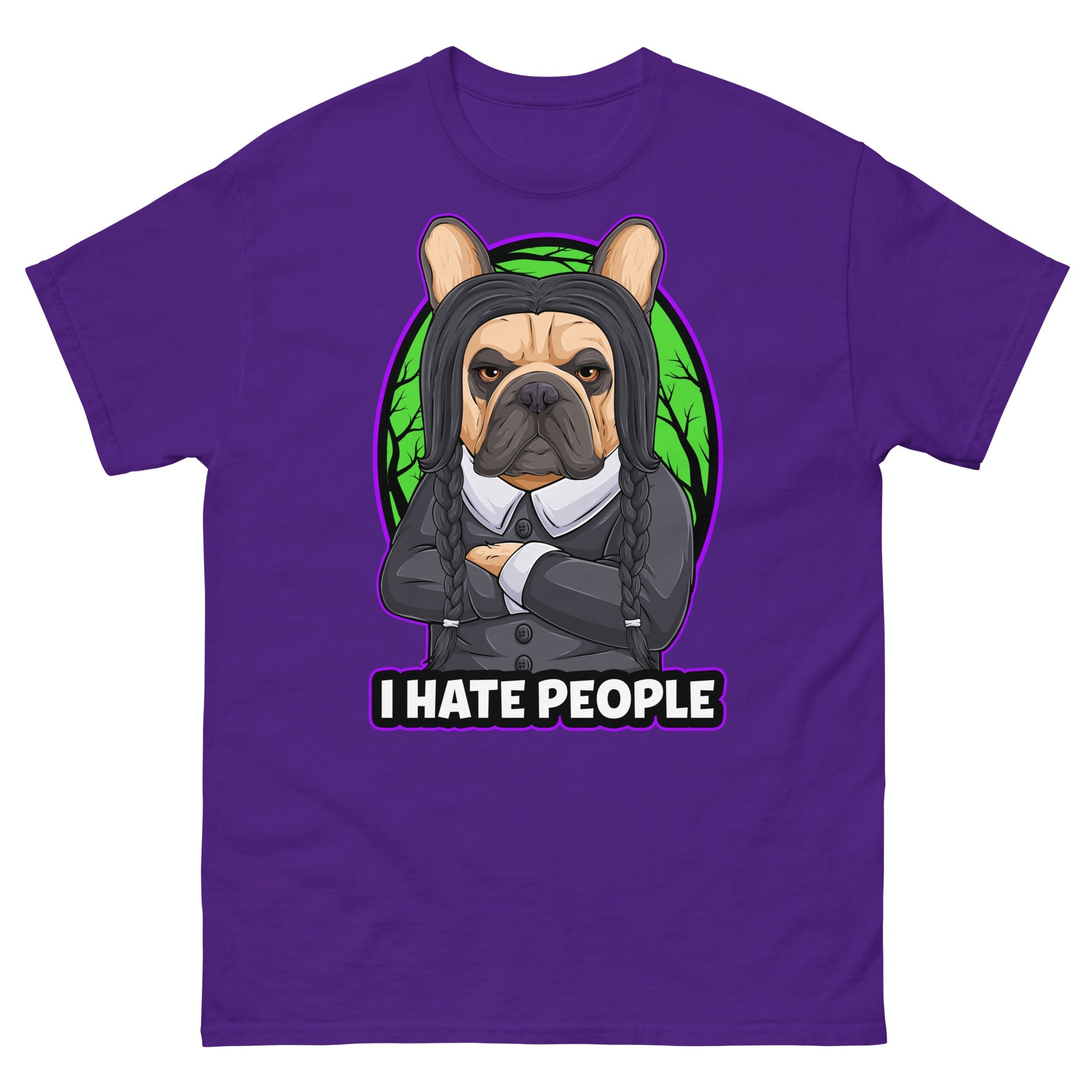 &quot;I Hate People&quot; Halloween Frenchie Unisex T-Shirt
