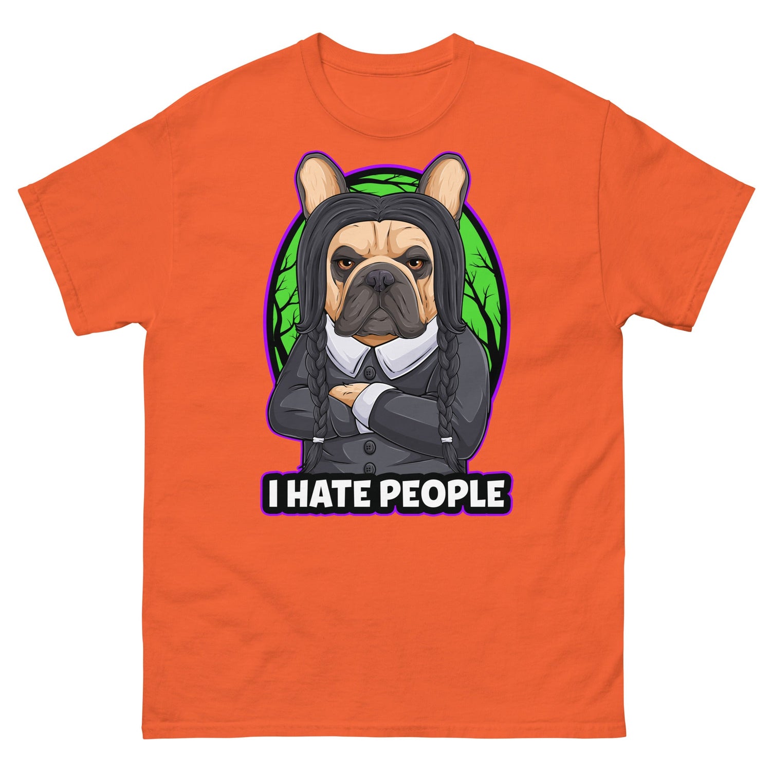 &quot;I Hate People&quot; Halloween Frenchie Unisex T-Shirt