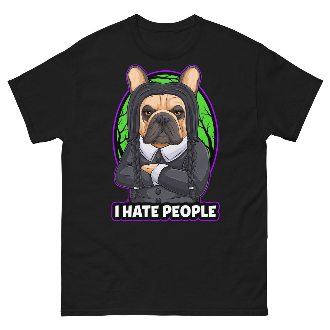 &quot;I Hate People&quot; Halloween Frenchie Unisex T-Shirt