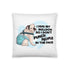 "I Hug My Bulldog" Male English Bulldog Throw Pillow | White & Black Colored with Spina Bifida