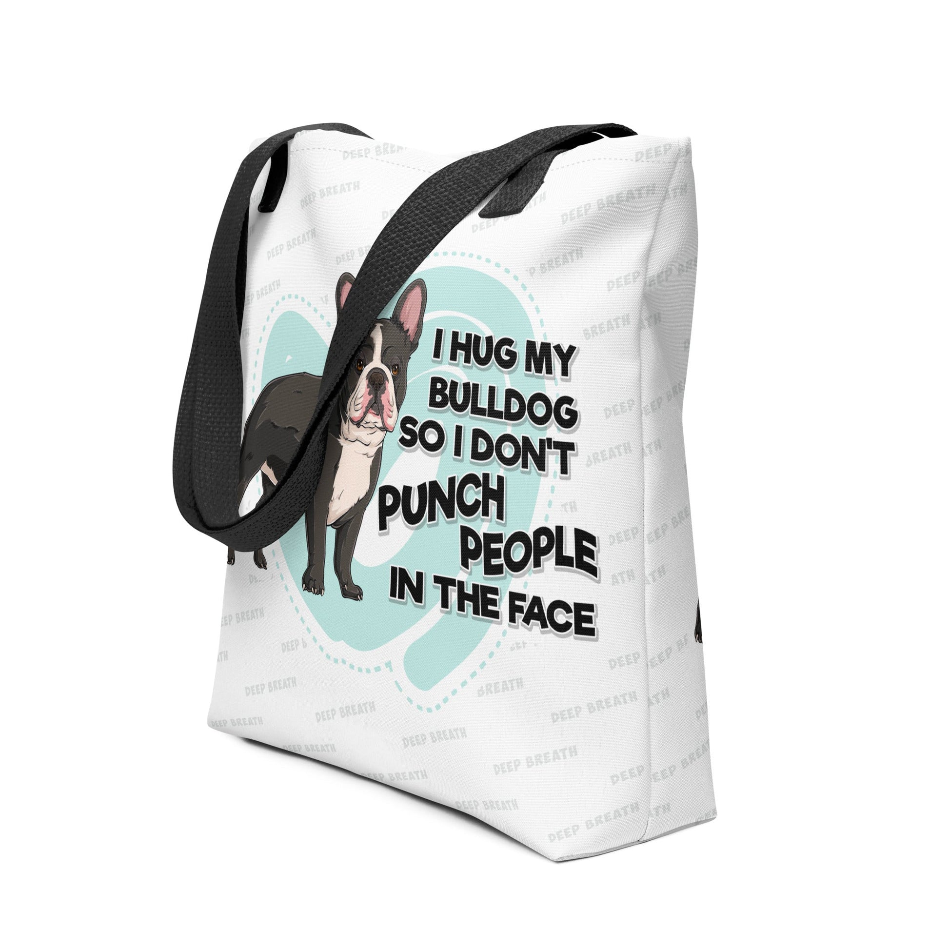 I Hug My Bulldog Tote Bag