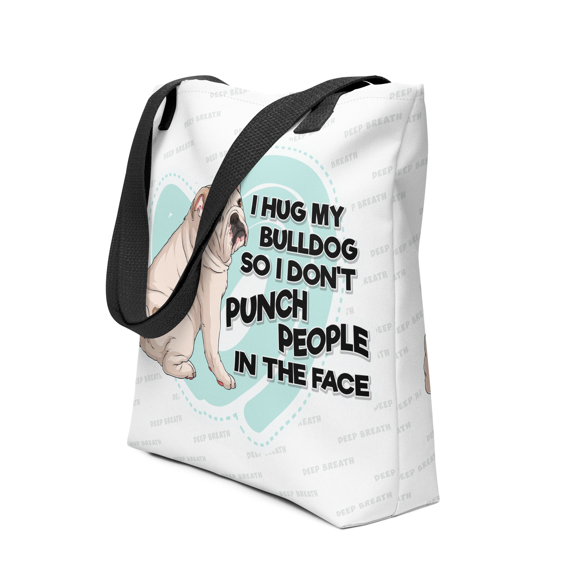 I Hug My Bulldog Tote Bag