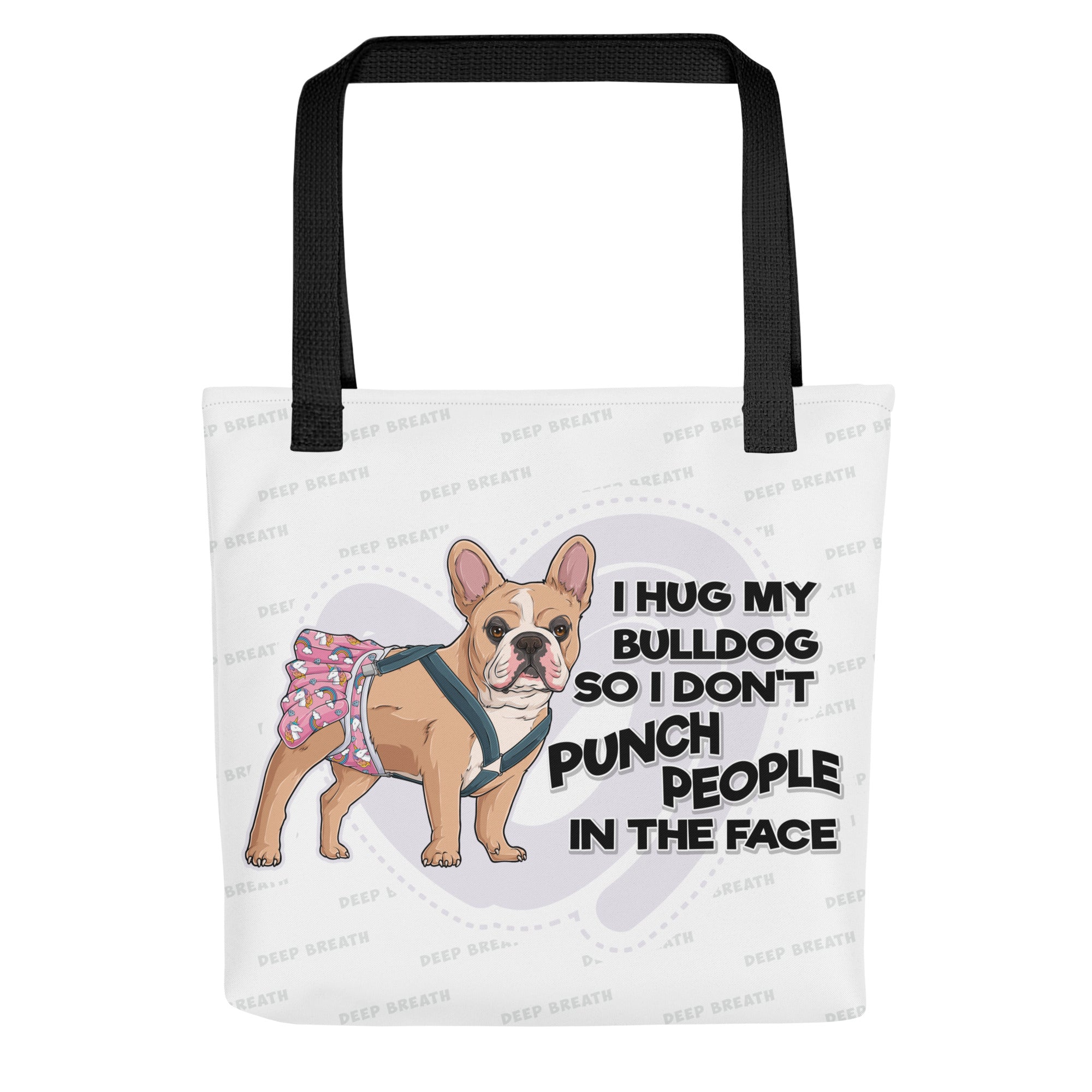 I Hug My Bulldog Tote Bag