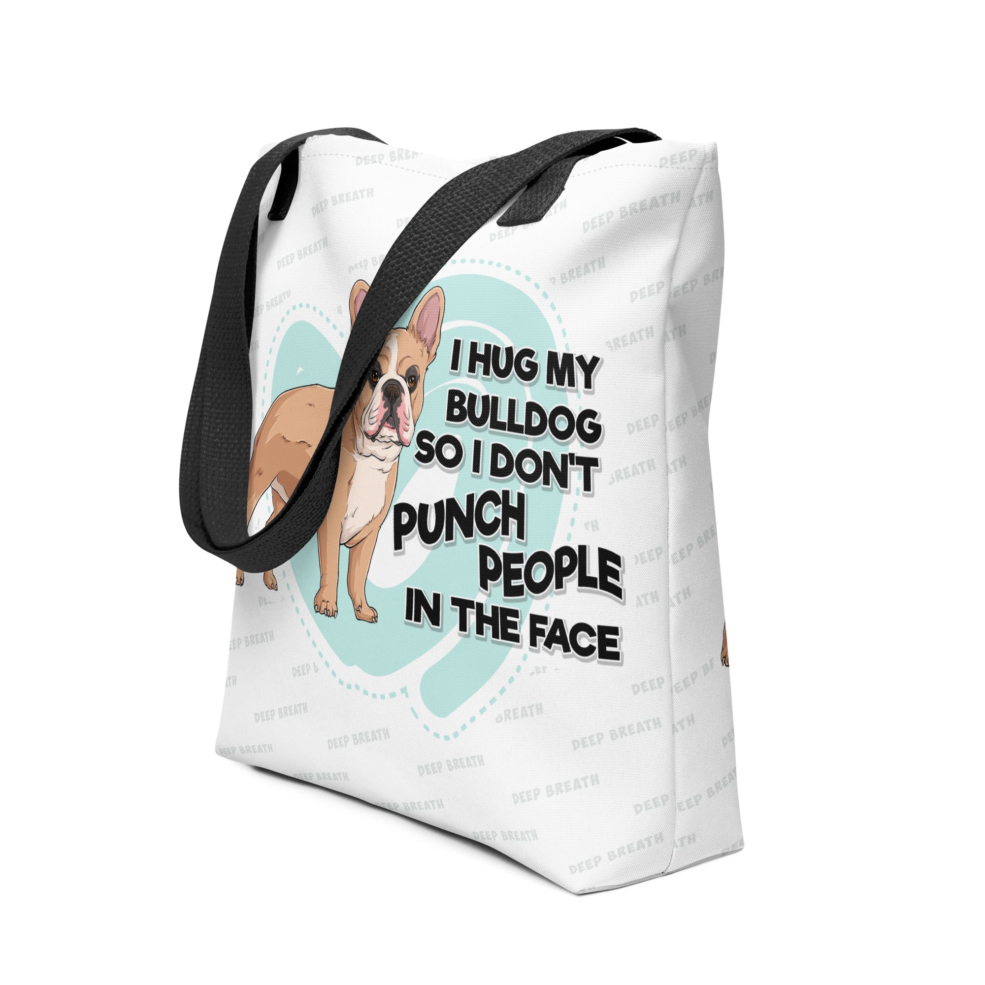 I Hug My Bulldog Tote Bag