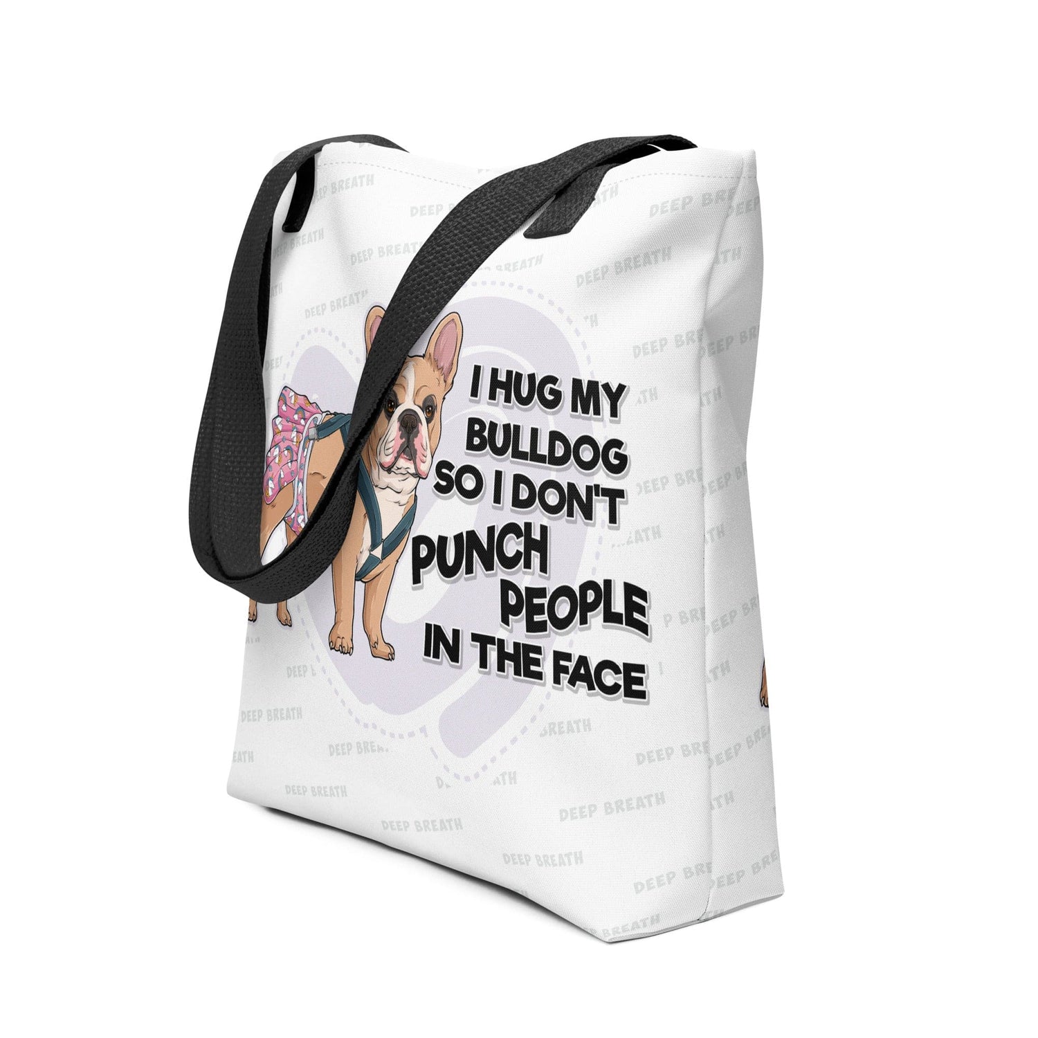 I Hug My Bulldog Tote Bag