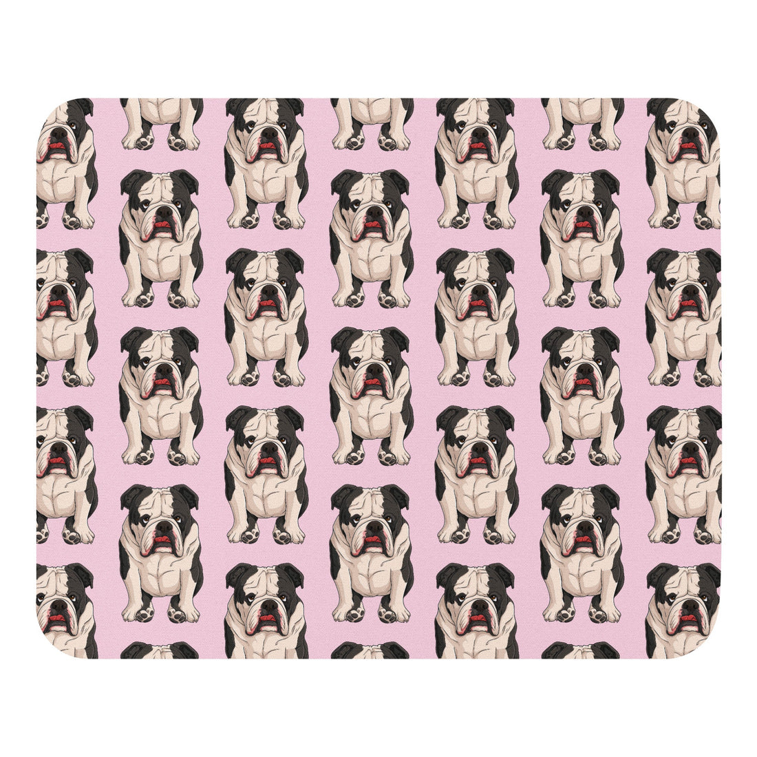 Lazy Bulldog Mouse Pad | B&W Colored
