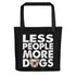 "Less People More Dogs" English Bulldog Tote Bag | Fawn & White Colored