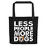 "Less People More Dogs" English Bulldog Tote Bag | Red & White Colored