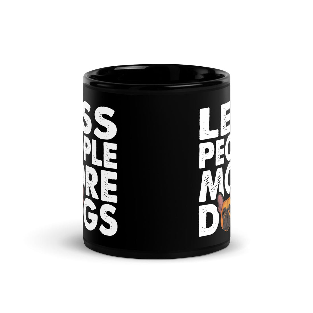 "Less People More Dogs" Frenchie Mug | Red & White Colored