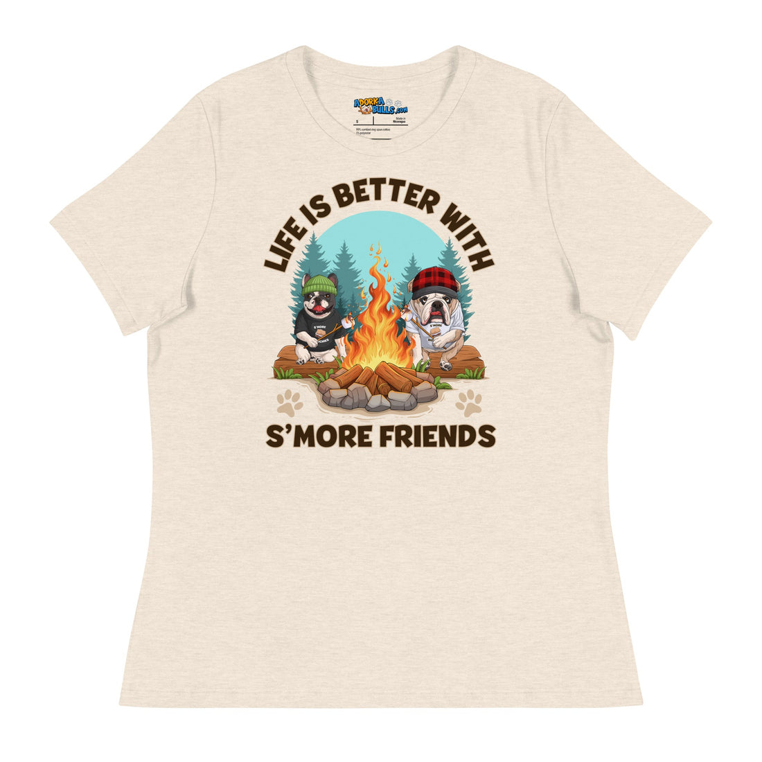 "Life Is Better with S’more Friends" – French & English Bulldog Campfire Women&