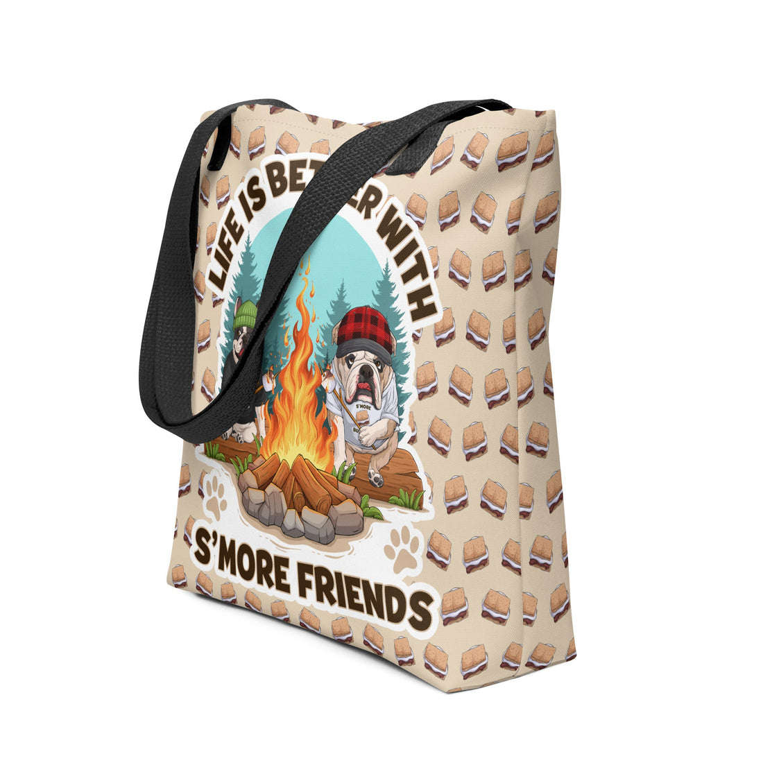 &quot;Life Is Better with S’More Friends&quot; French &amp; English Bulldog Tote Bag